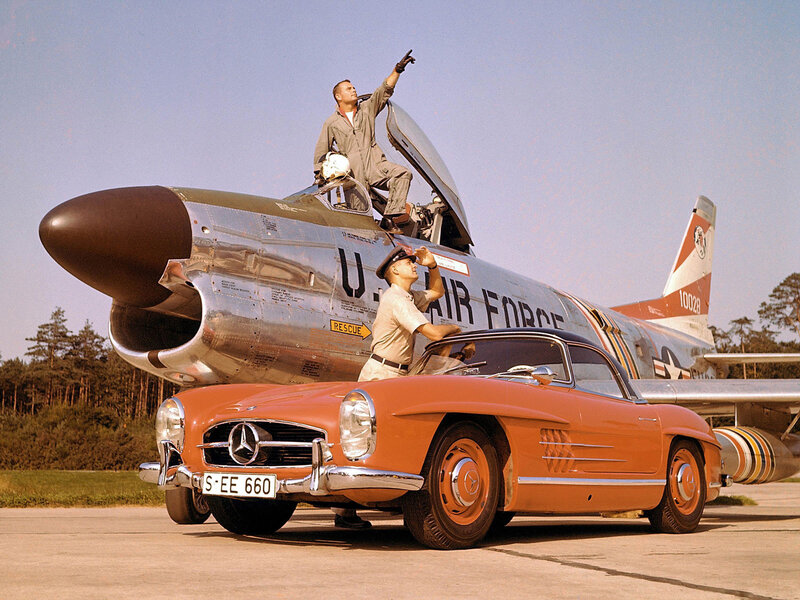 Orange Car and Jet Plane