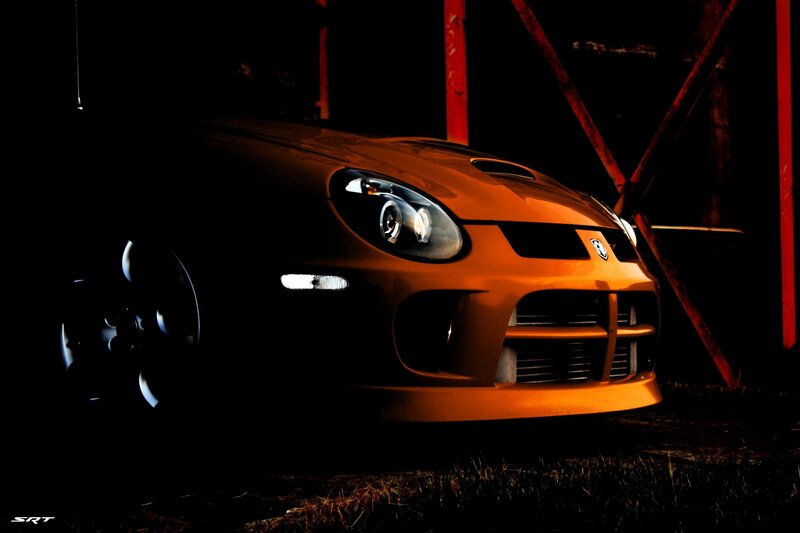 orange car at night