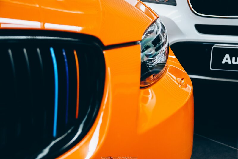 Orange Car Front Grille — Dramatic