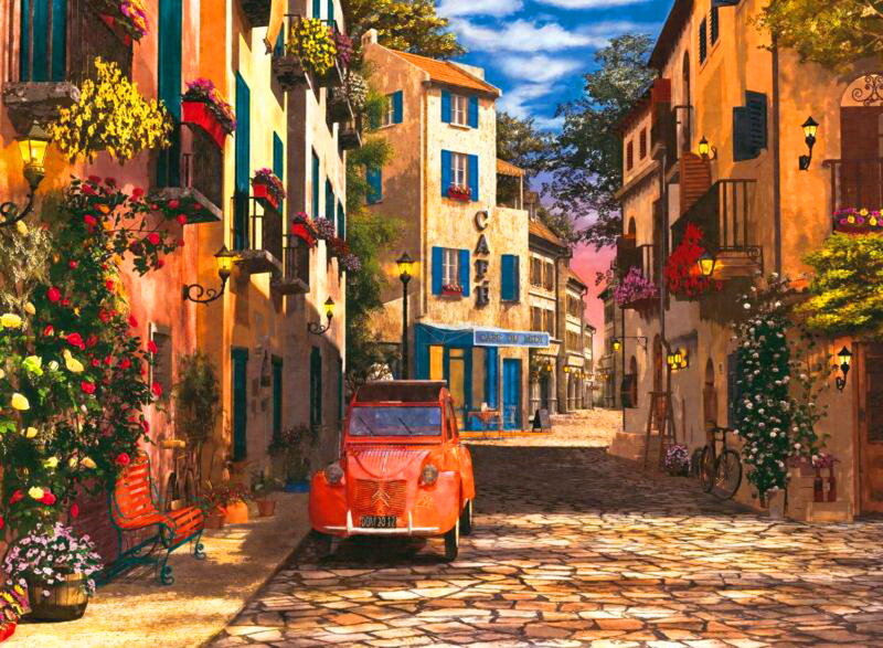 Orange Car in Alley