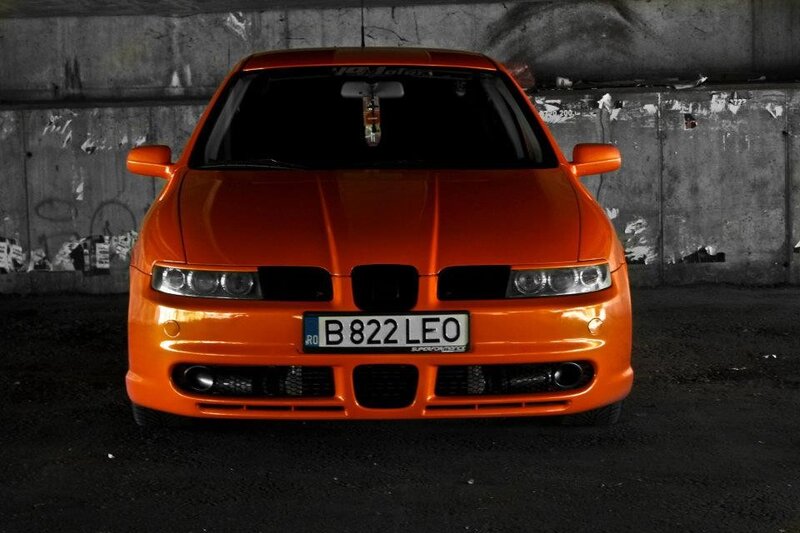 Orange Car in Garage — Dramatic, Photograph