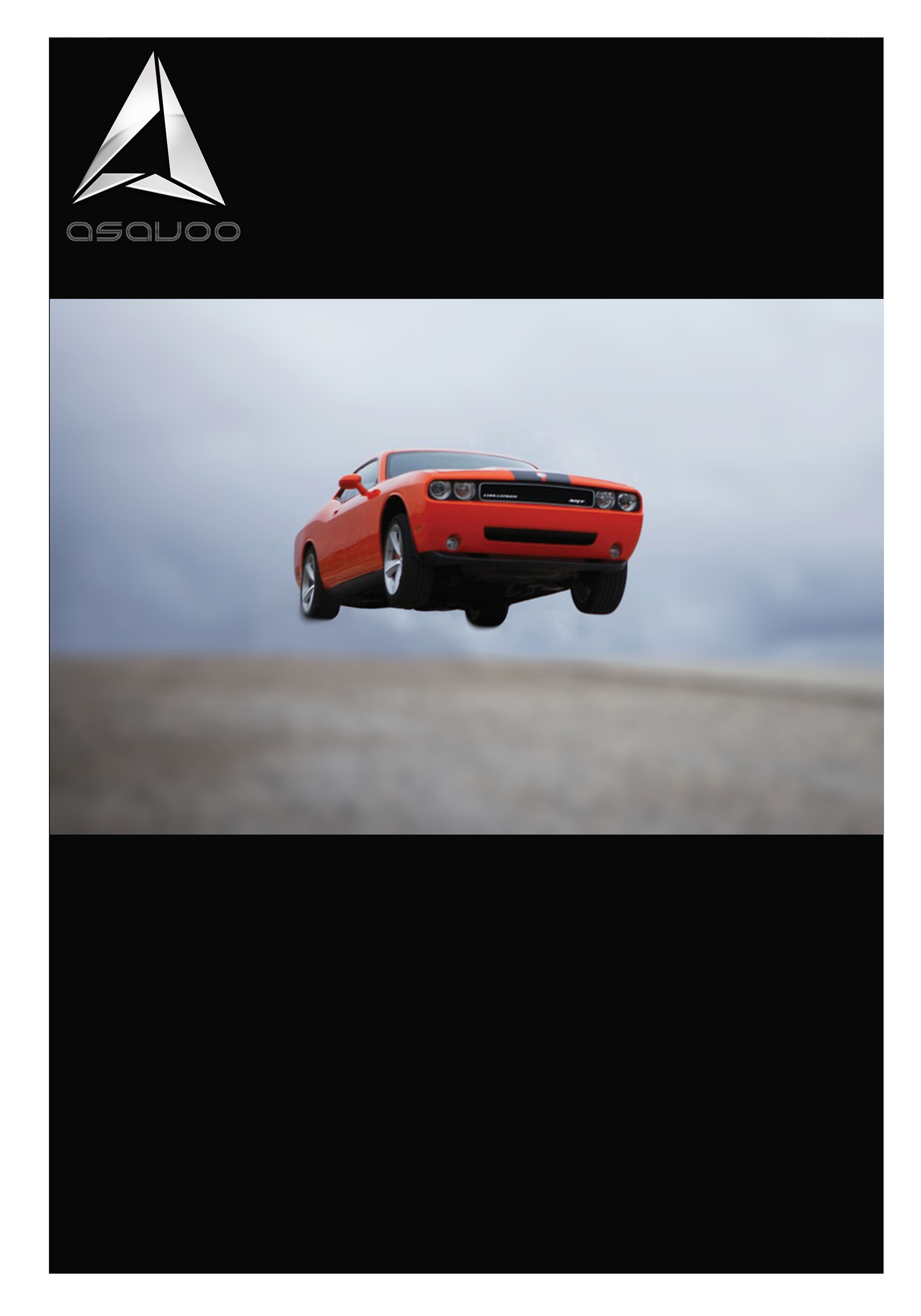 orange car in mid-air