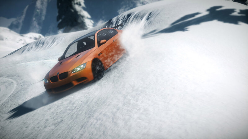 Orange Car in Snow — Dynamic