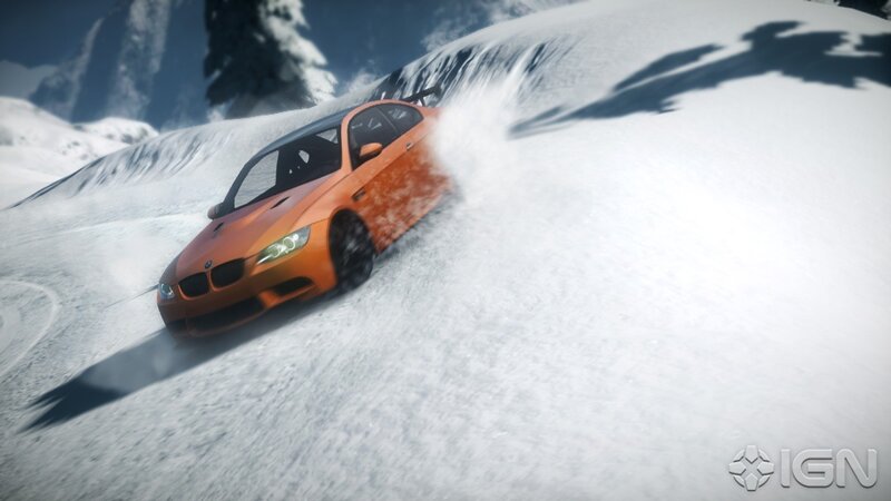 Orange Car in Snow