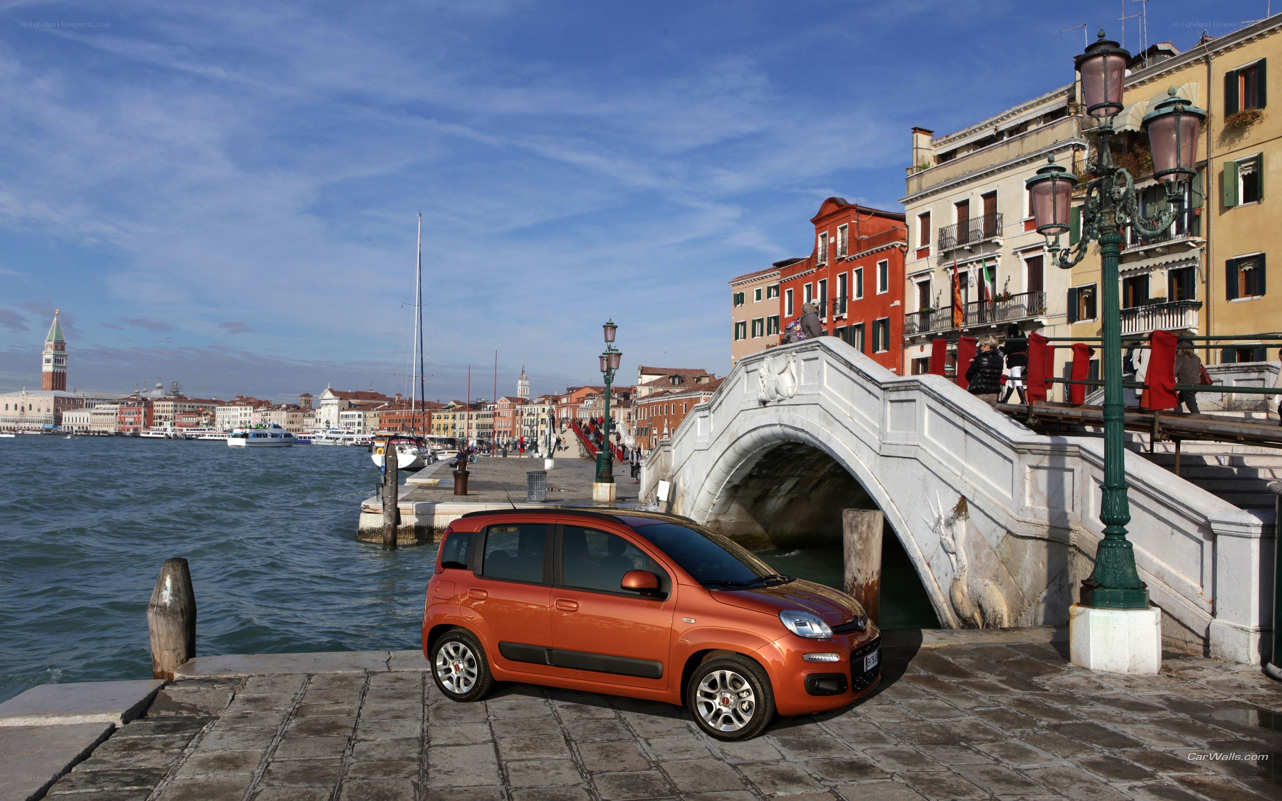 Orange car in Venice