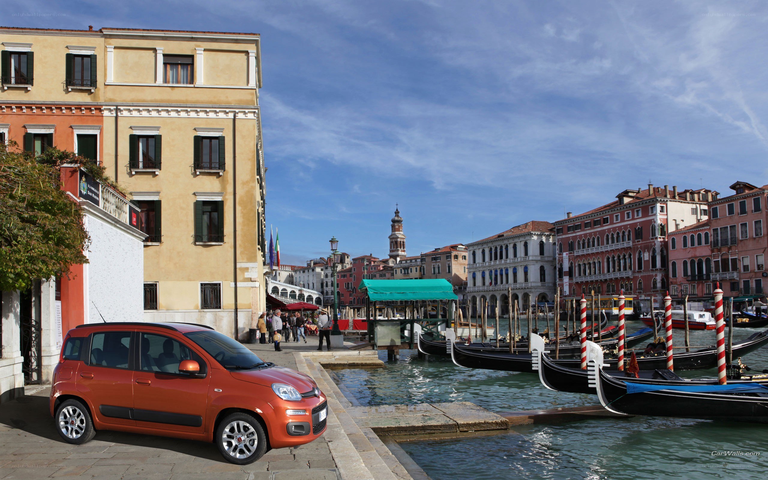 Orange car in Venice