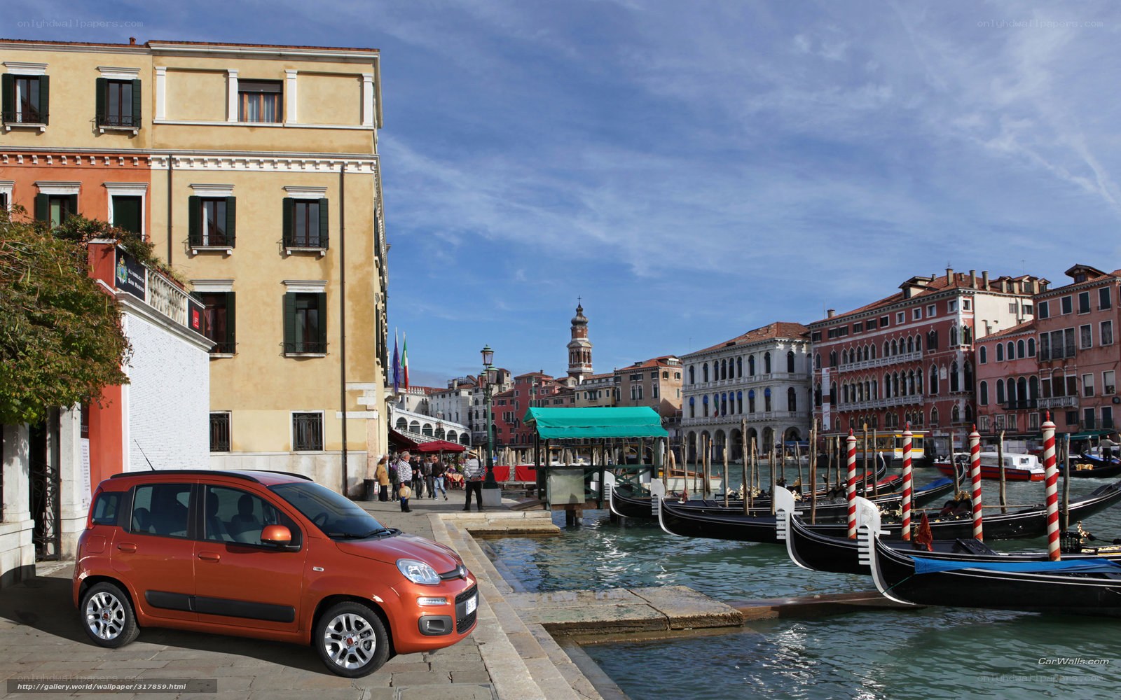 Orange car in Venice