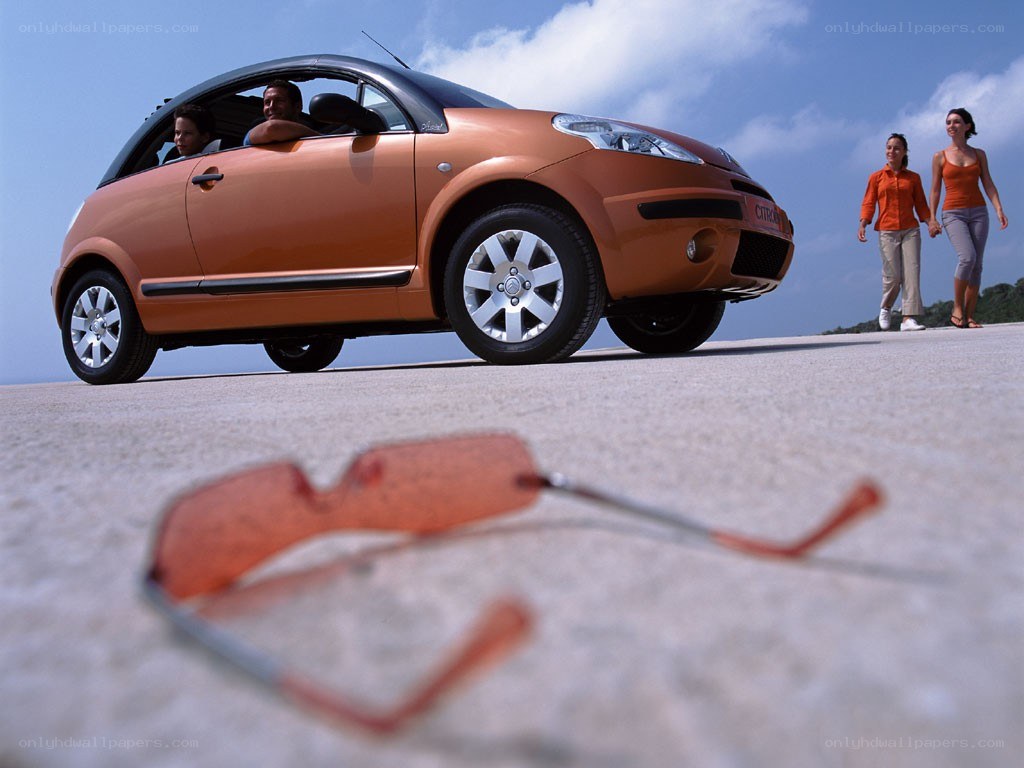 Orange car on a sunny day