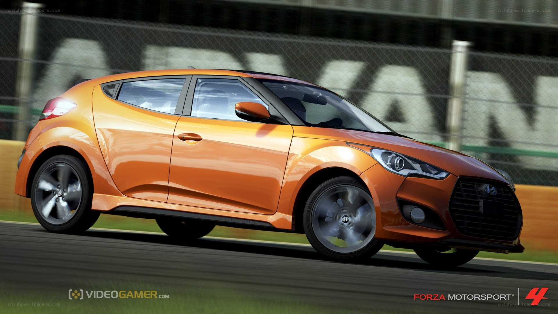 orange car on racetrack