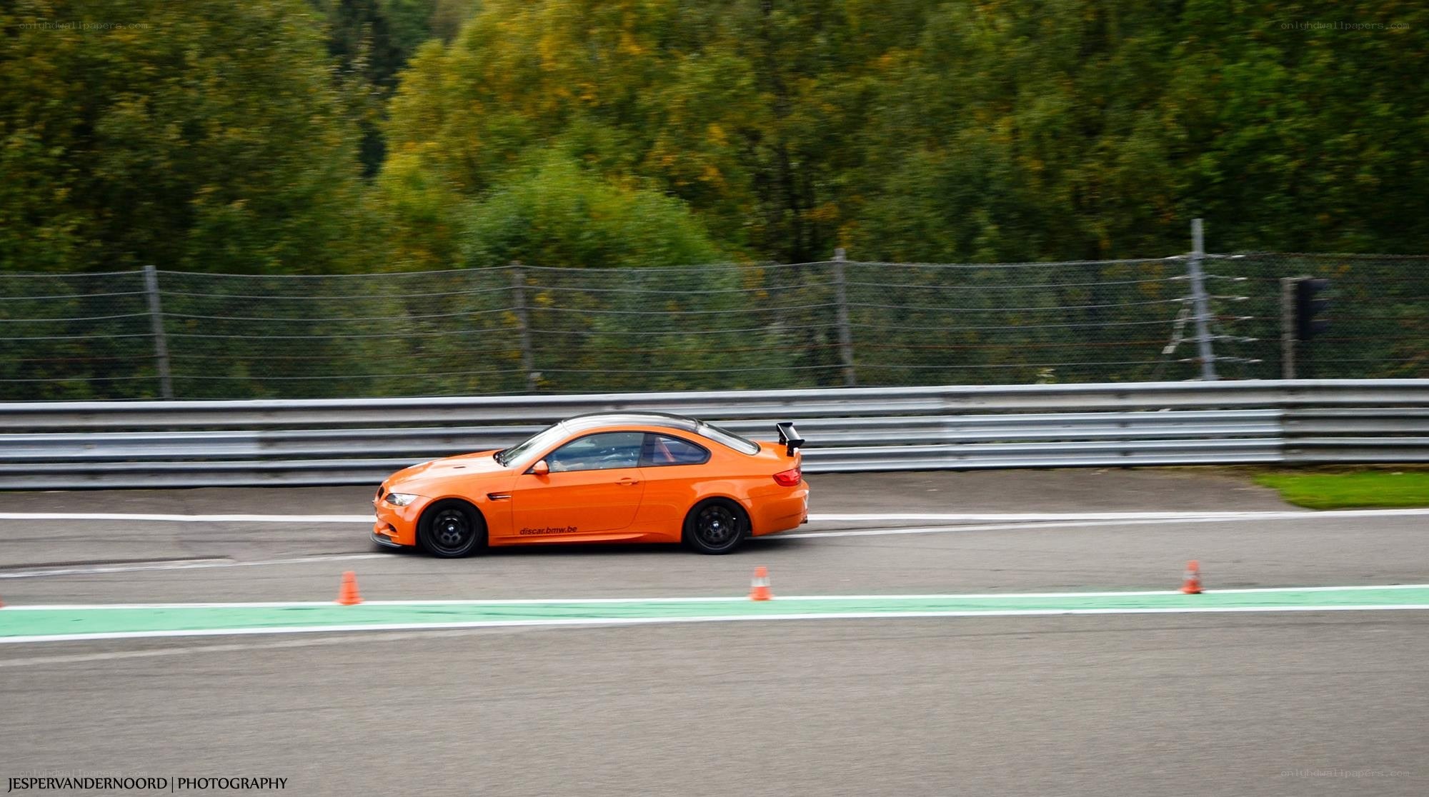 Orange car on racetrack
