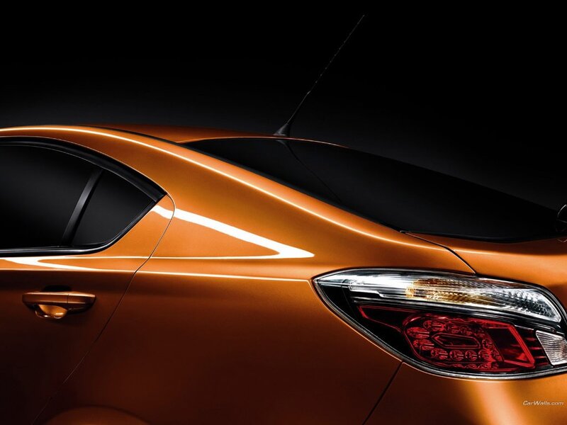 orange car rear view
