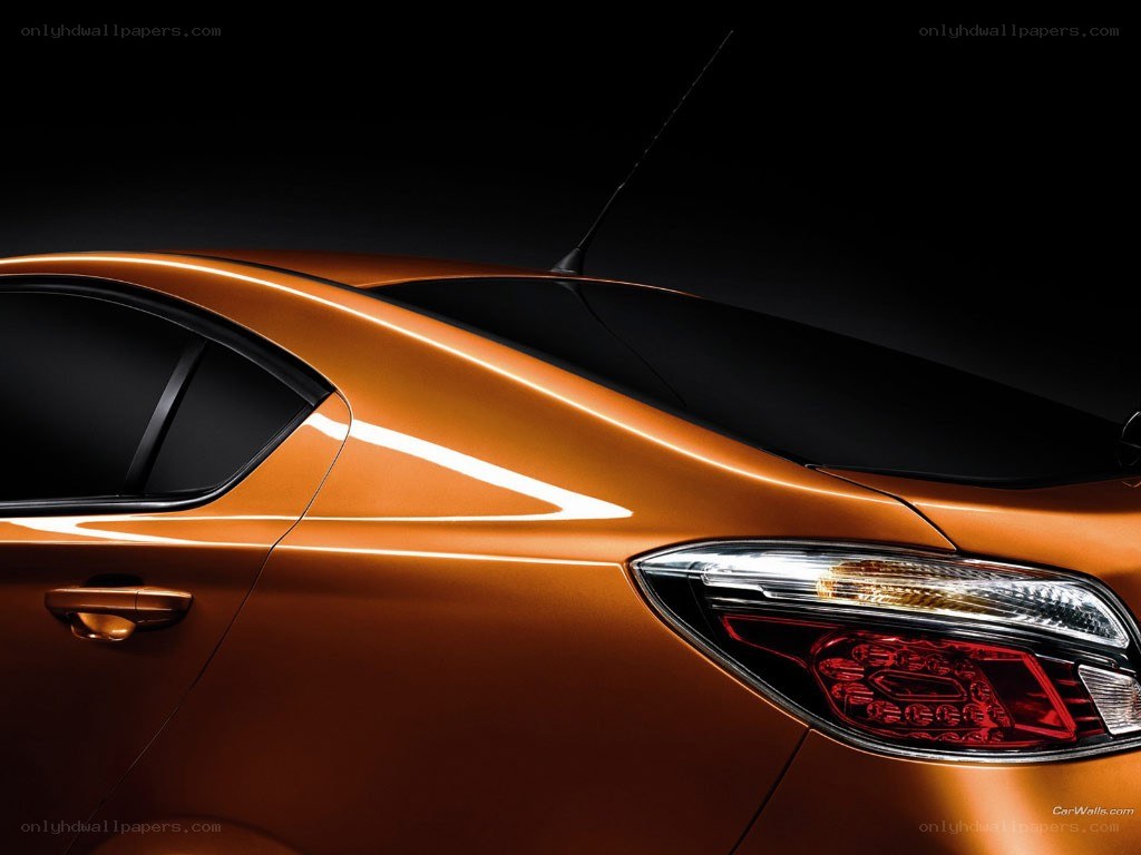 orange car rear view
