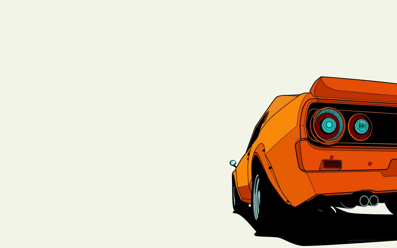 orange car rear view illustration