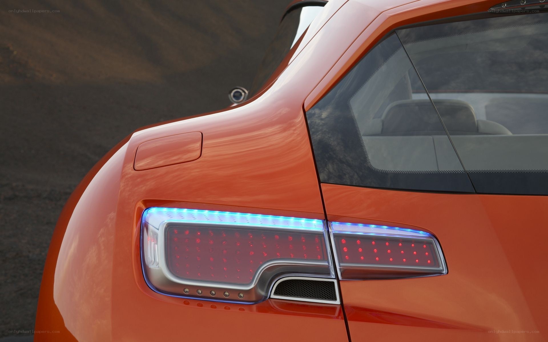 orange car taillight detail