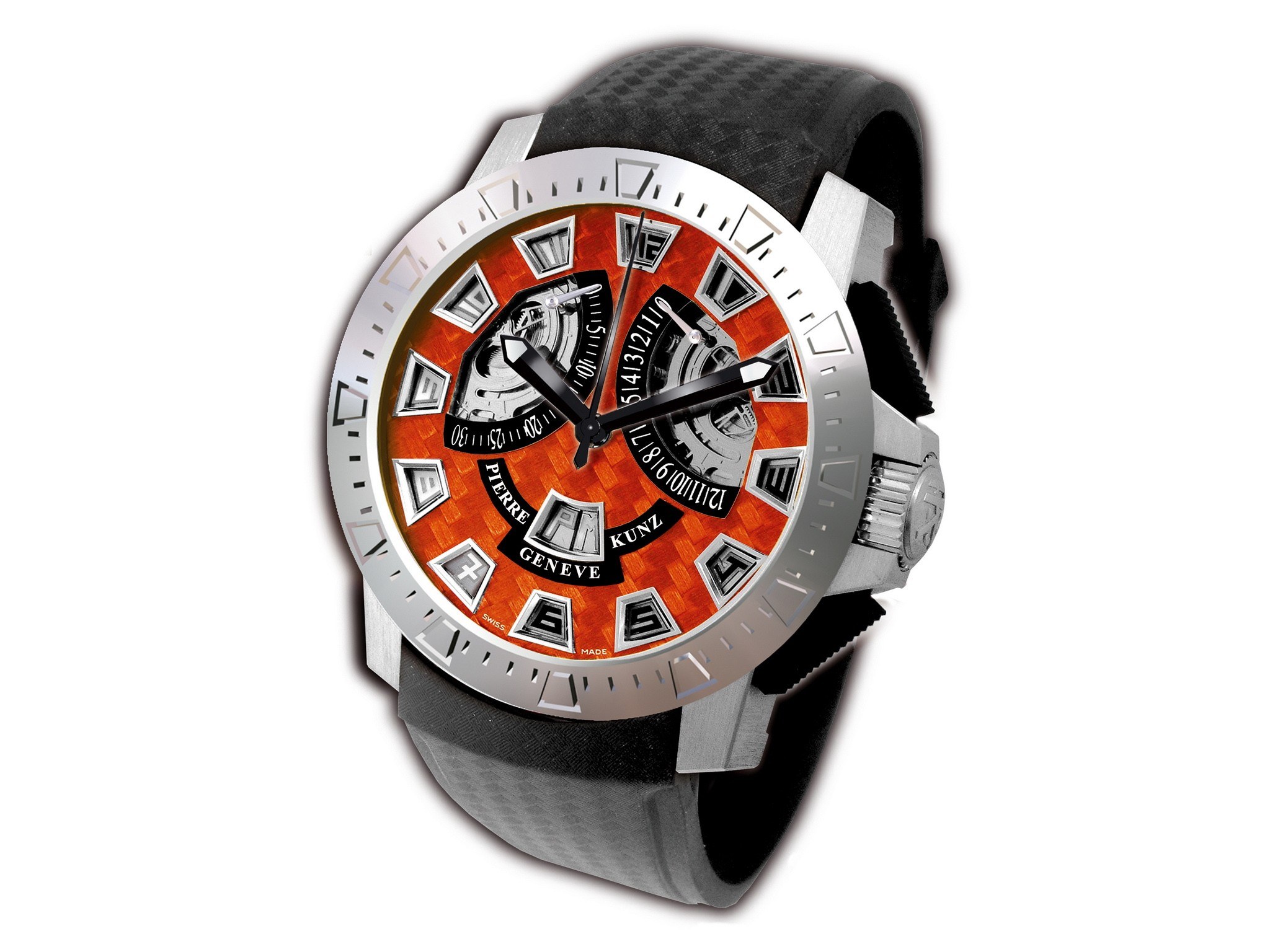 orange carbon fiber watch