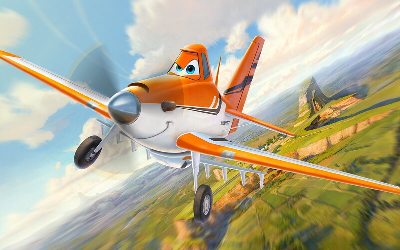 Orange Cartoon Airplane