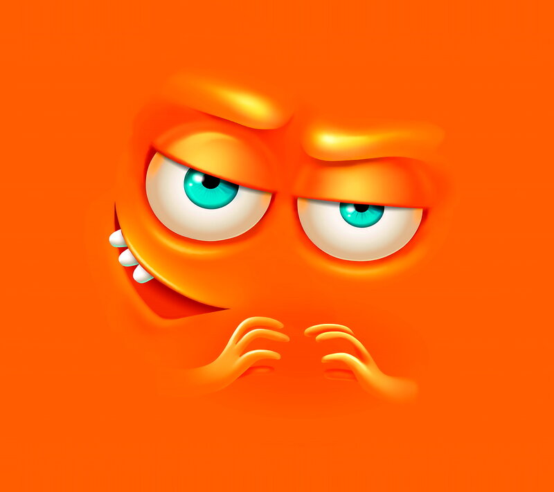 Orange Cartoon Character — Intense