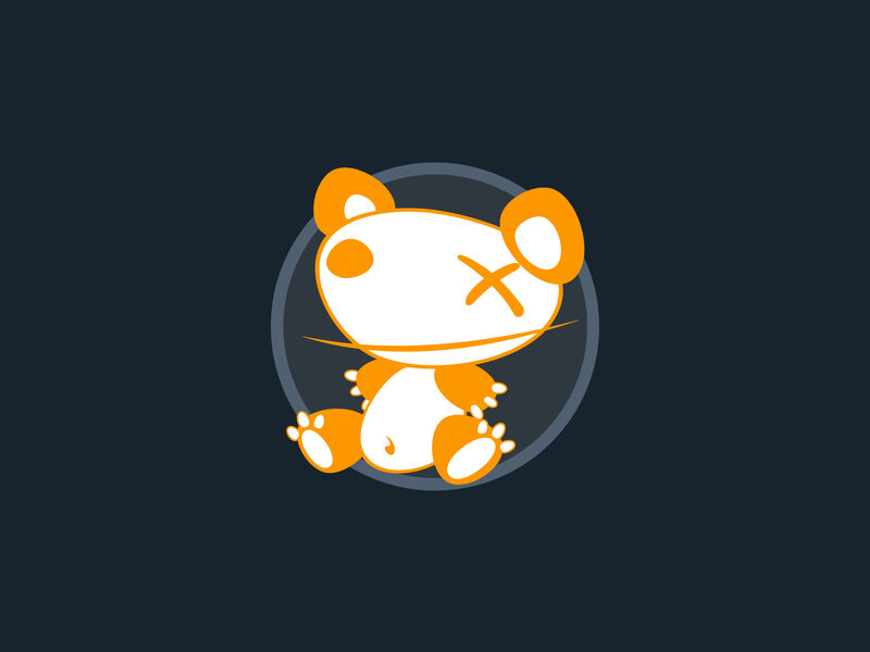 orange cartoon character with X eyes