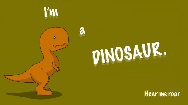 Orange Cartoon Dinosaur