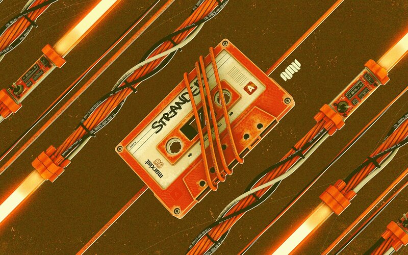 Orange Cassette Tape — Dramatic, Digital Art