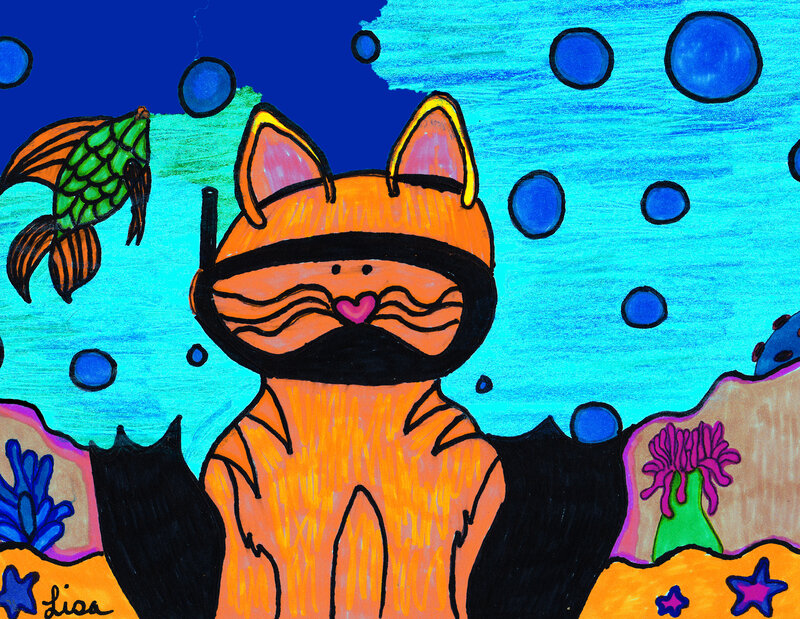 Orange Cat Underwater