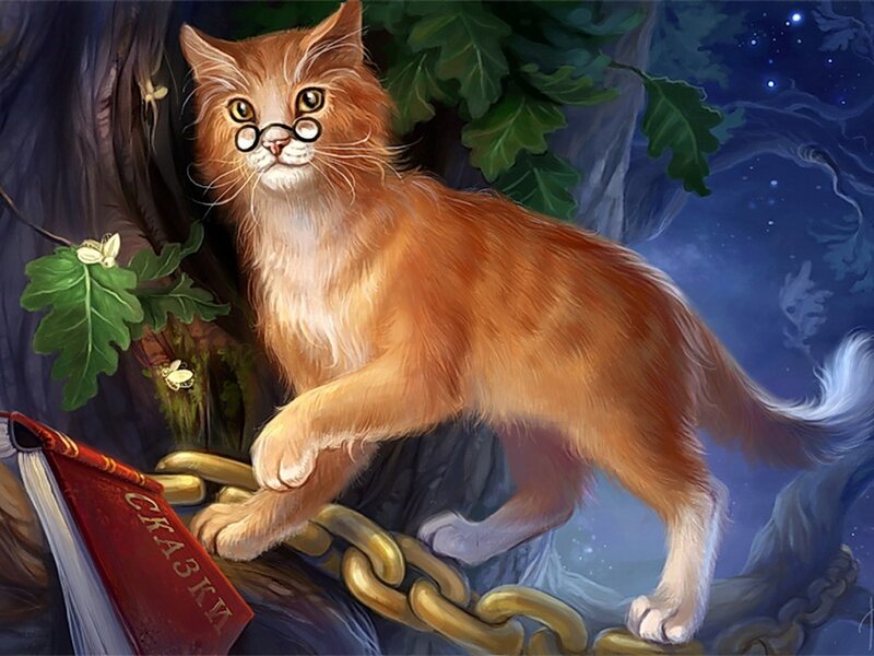 Orange Cat with Glasses — Mysterious
