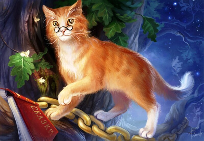 Orange Cat with Glasses — Whimsical