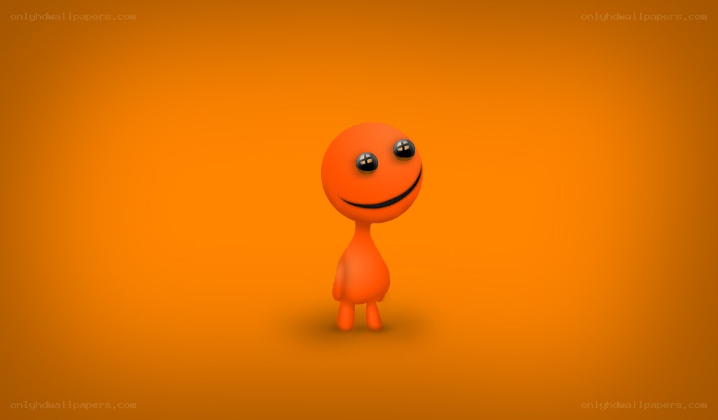 orange character on orange background