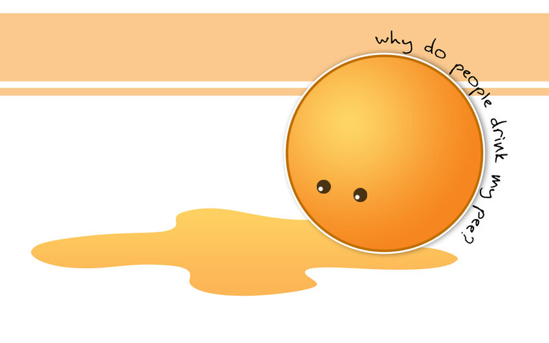 orange character with puddle