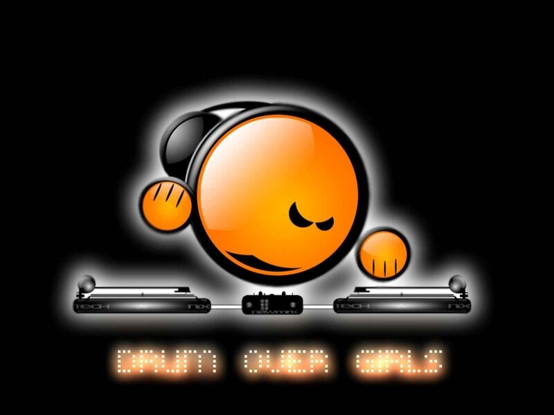 Orange Character with Turntables