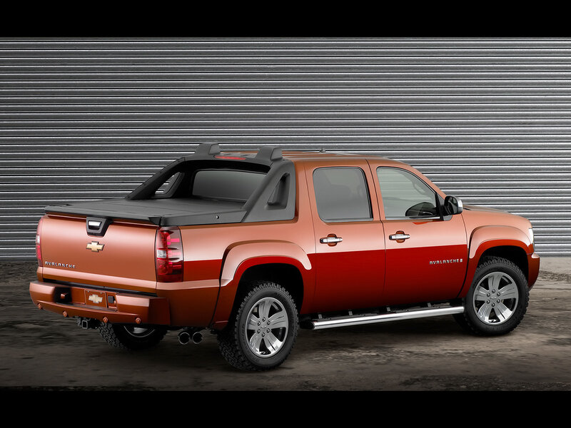 Orange Chevrolet Avalanche pickup truck
