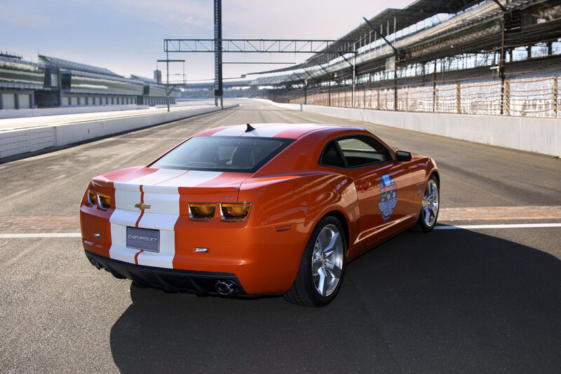 Orange Chevrolet Camaro on racetrack
