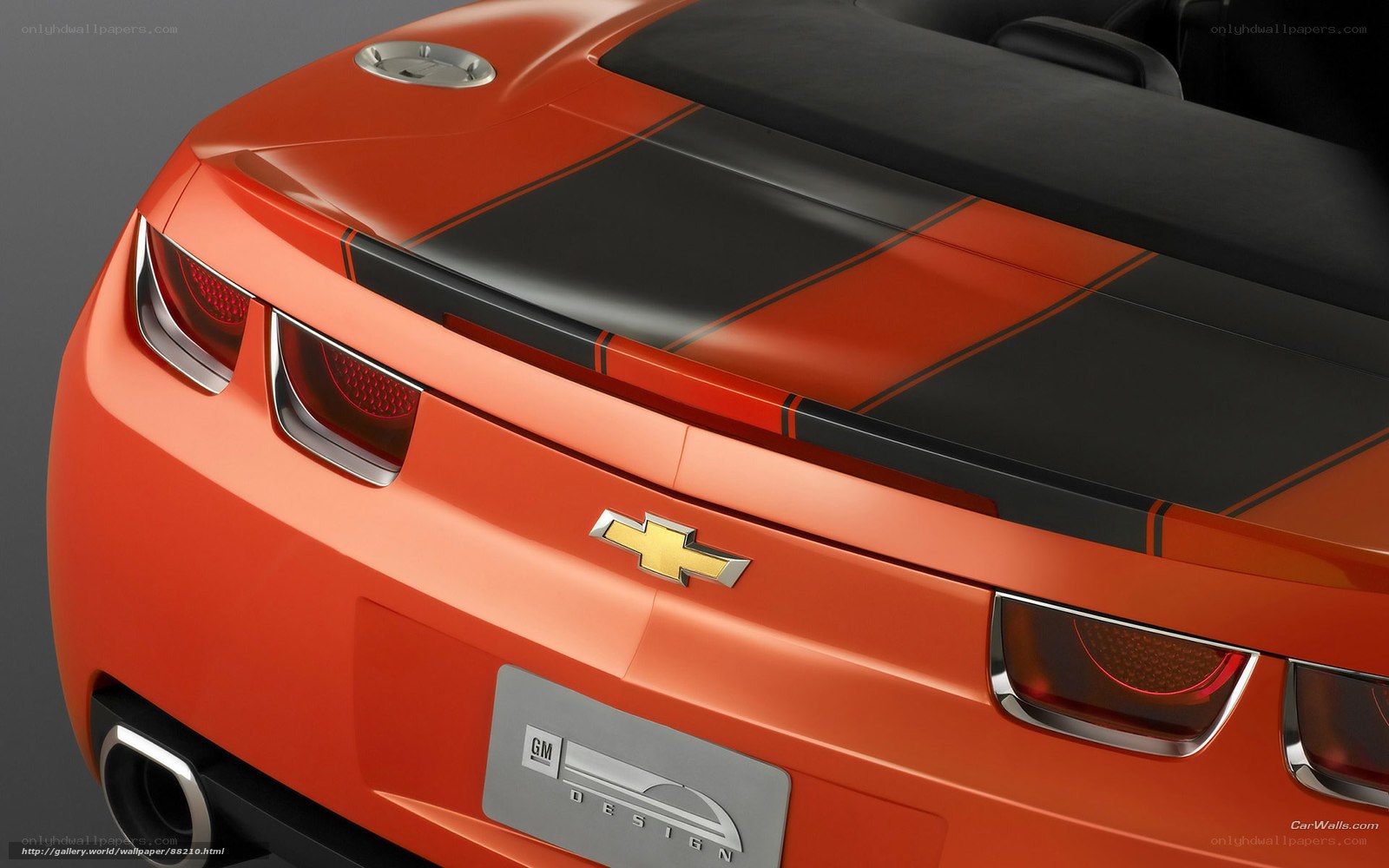 Orange Chevrolet Camaro rear view
