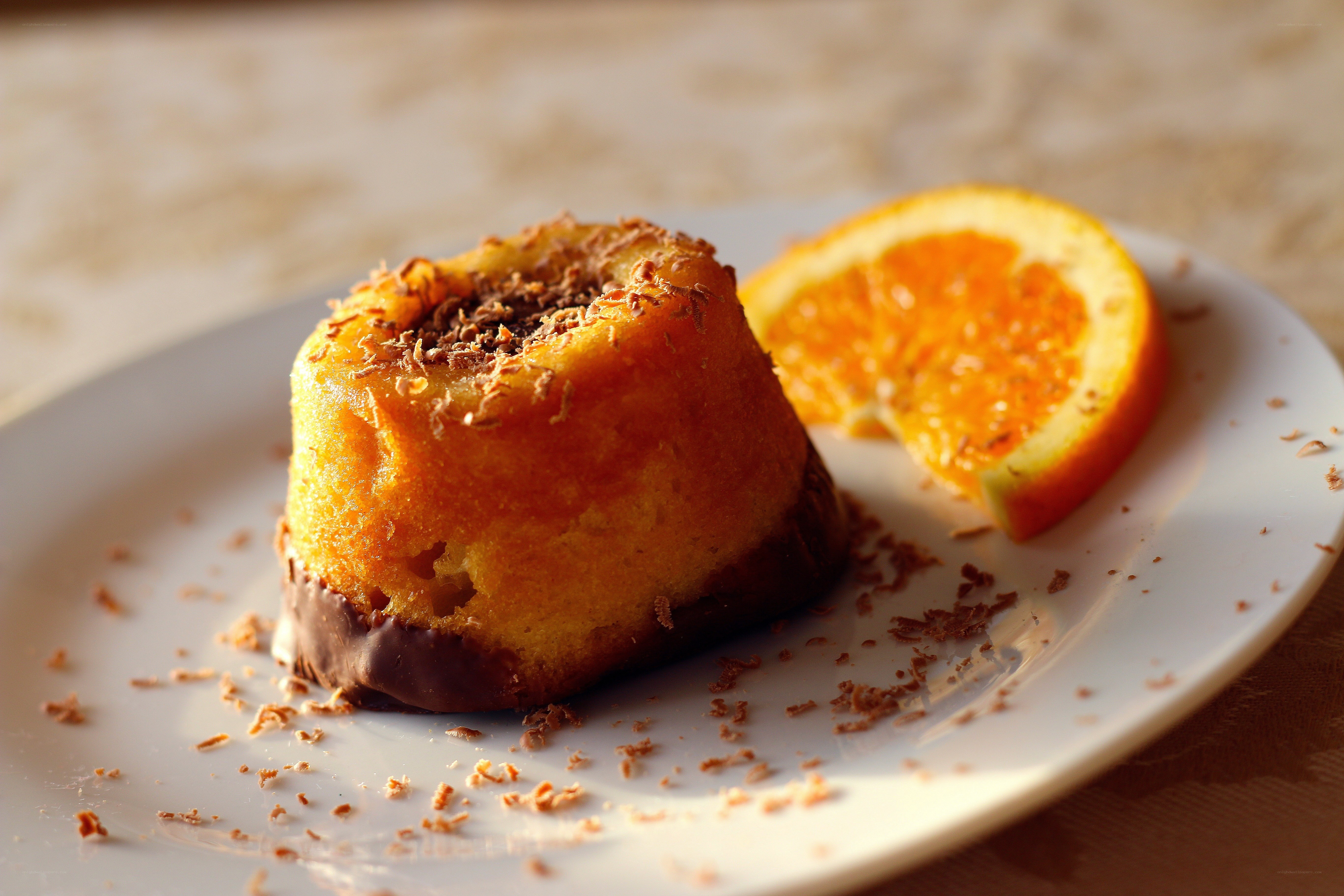 orange chocolate cake slice