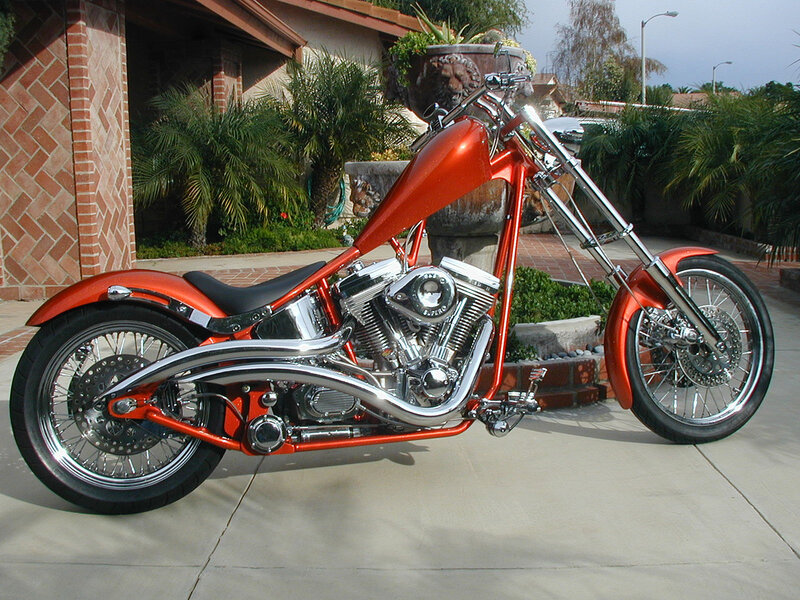 Orange Chopper Motorcycle — Calm