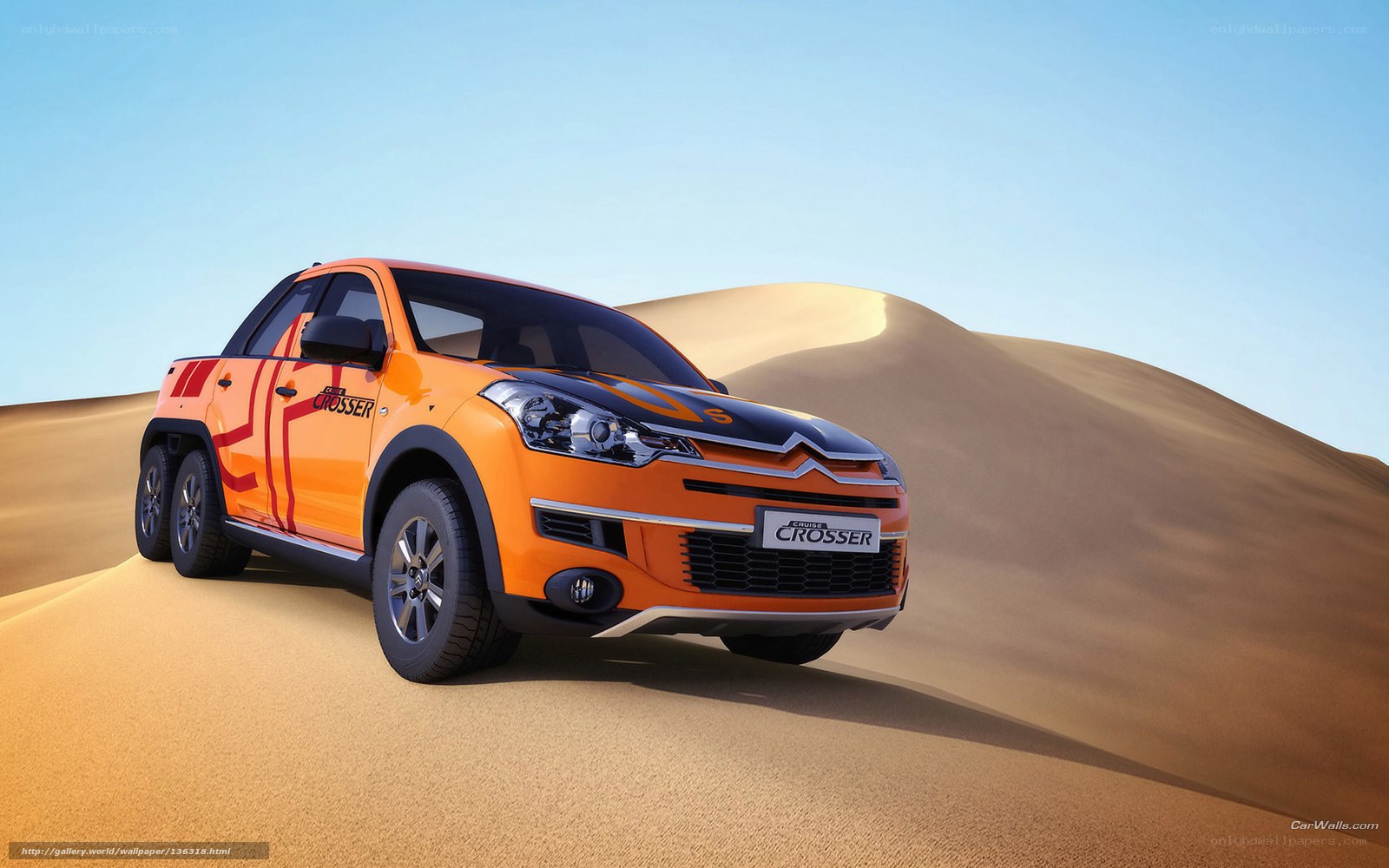 Orange Citroen C4 Crossover in desert
