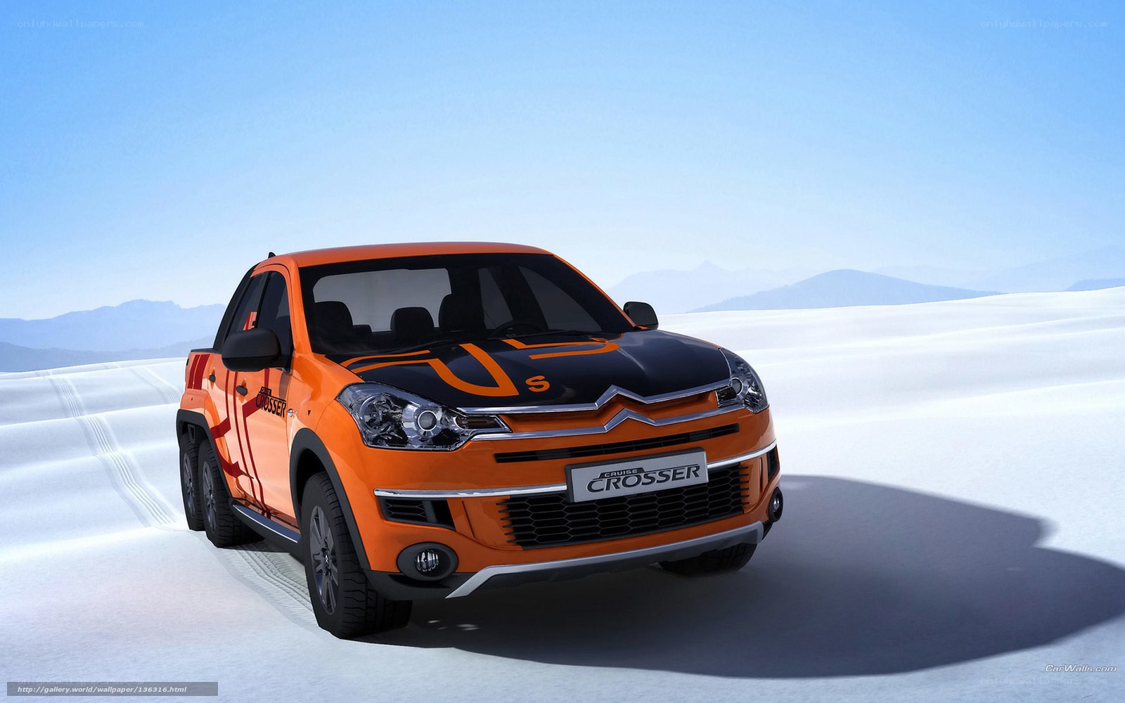 Orange Citroen Crossover in desert