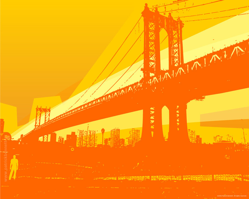 Orange city bridge artwork