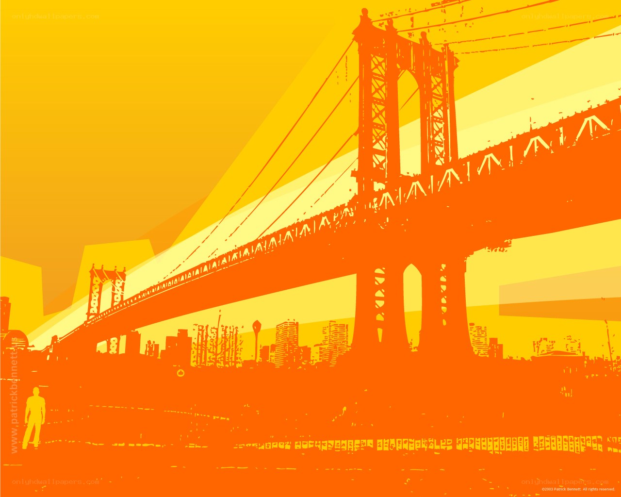 Orange city bridge artwork