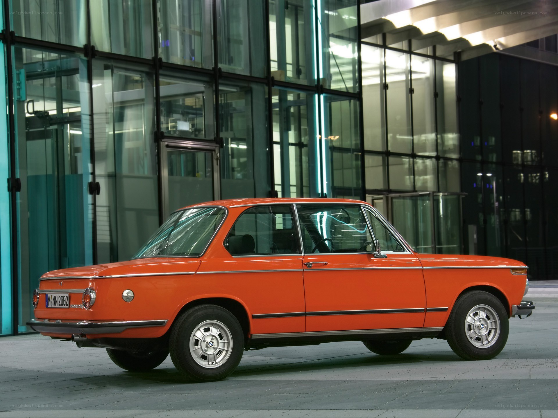 Orange classic BMW car