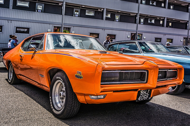 Orange Classic Car — Bright, Afternoon