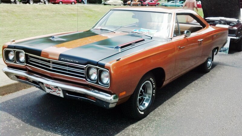 Orange Classic Car — Calm, Afternoon, Photograph, Car Show