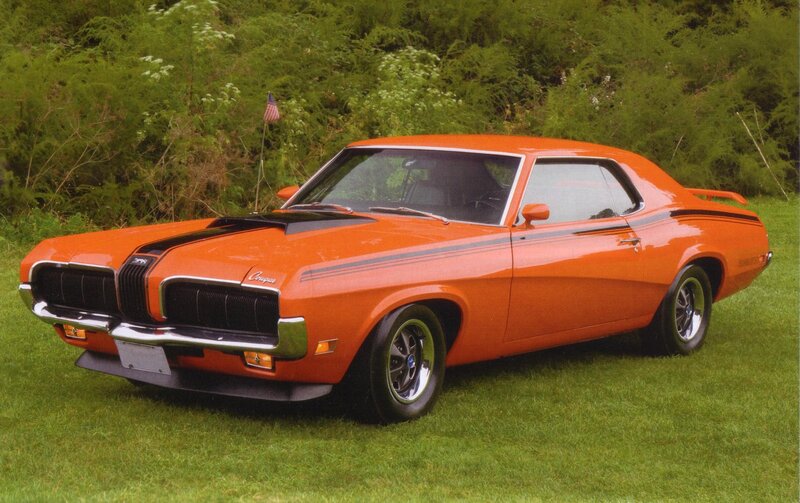 Orange Classic Car — Calm, Afternoon, Photograph, Grass