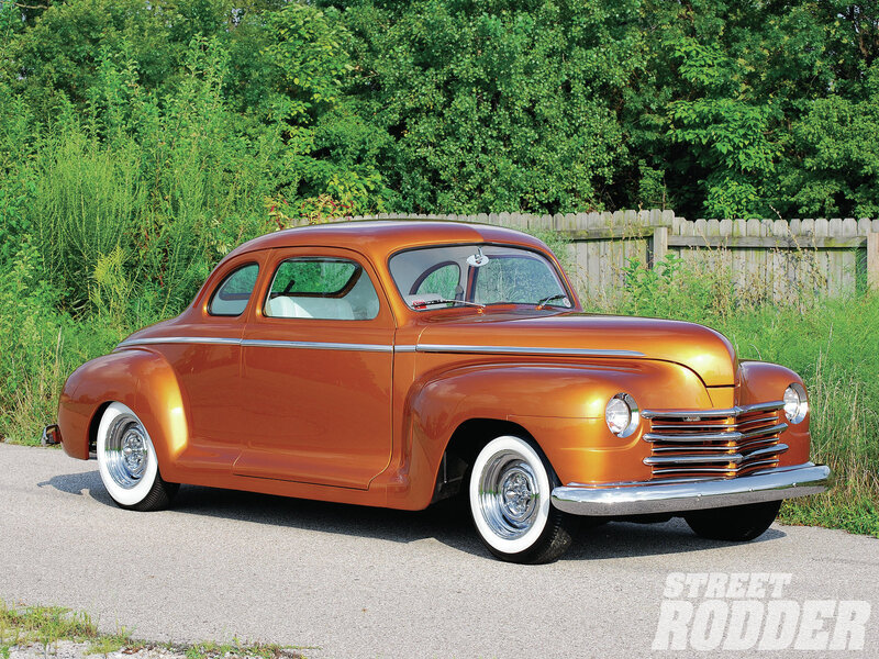 Orange Classic Car — Calm, Afternoon, Photograph, Trees