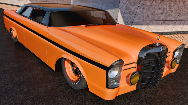 Orange Classic Car — Dramatic, Afternoon, 3d Render
