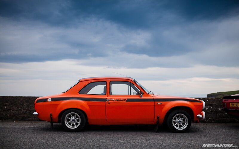 Orange Classic Car — Dramatic, Afternoon, Photograph, Sky