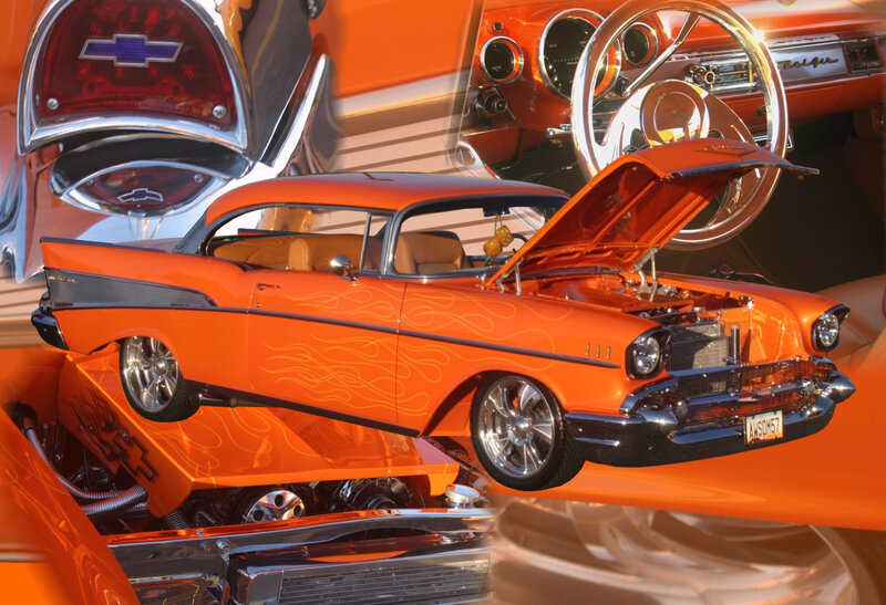 Orange Classic Car — Dramatic, Afternoon