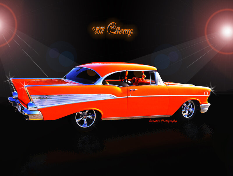 Orange Classic Car — Dramatic, Digital Art