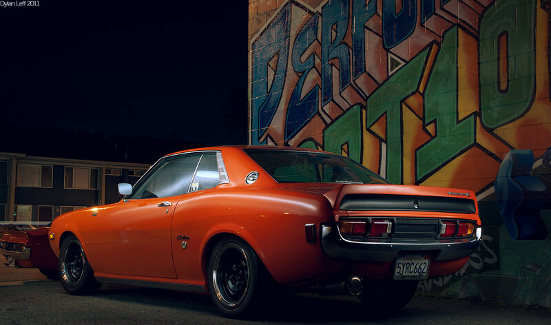 Orange Classic Car — Dramatic, Night