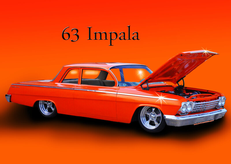 Orange Classic Car — Dramatic, Photograph